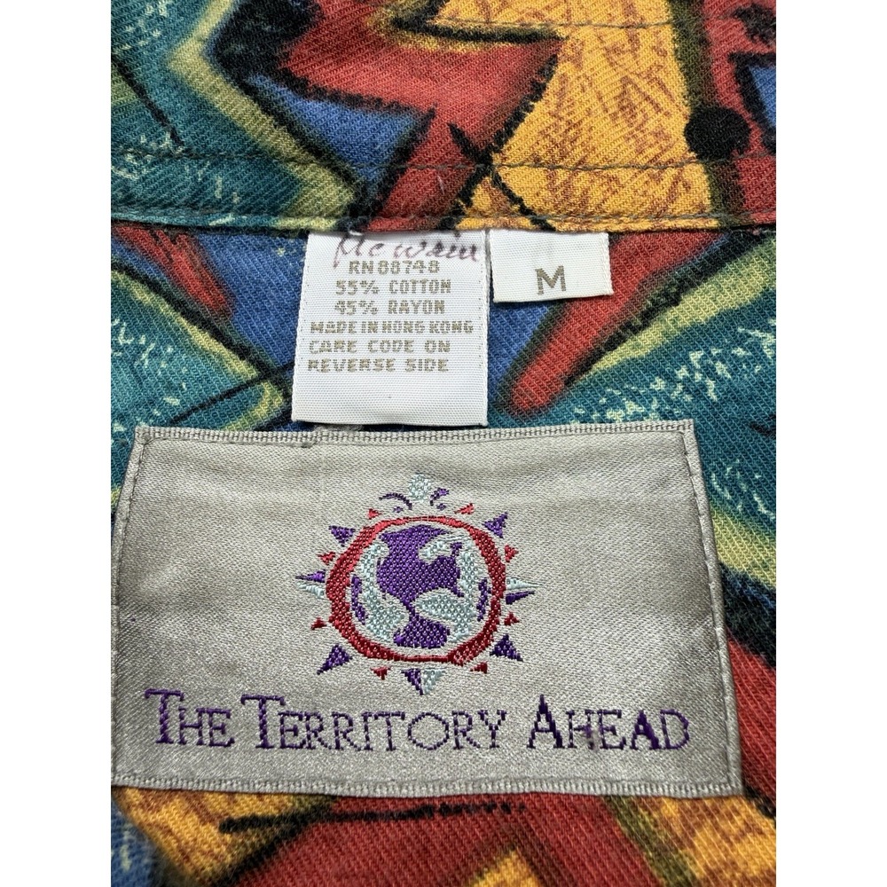 The Territory Ahead Shirt Men's M Aztec Southwest Sun Geometric Short Sleeve VTG - Picture 3 of 7